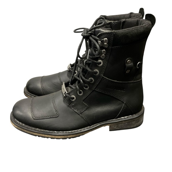 Harley-Davidson Other - Harley-Davidson Mens Black Leather Lace-Up Riding Boots With Side Zippers - Sz 9